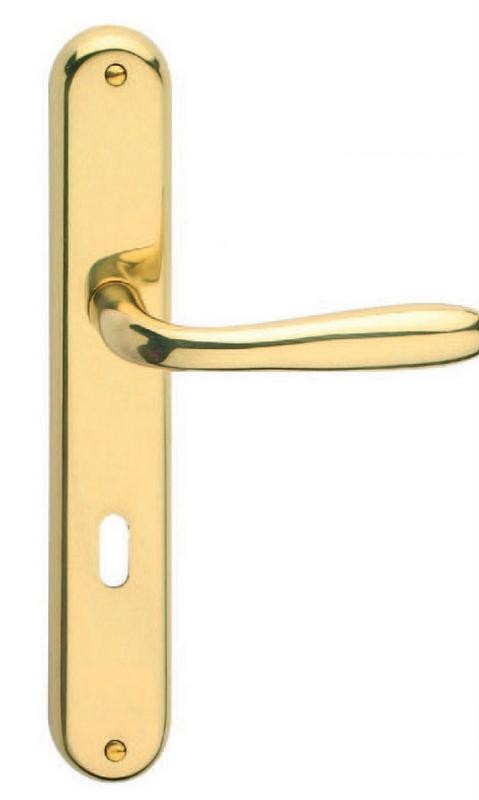 MANIGLIA CON PLACCA OTTONE SERIE CHIARA FB