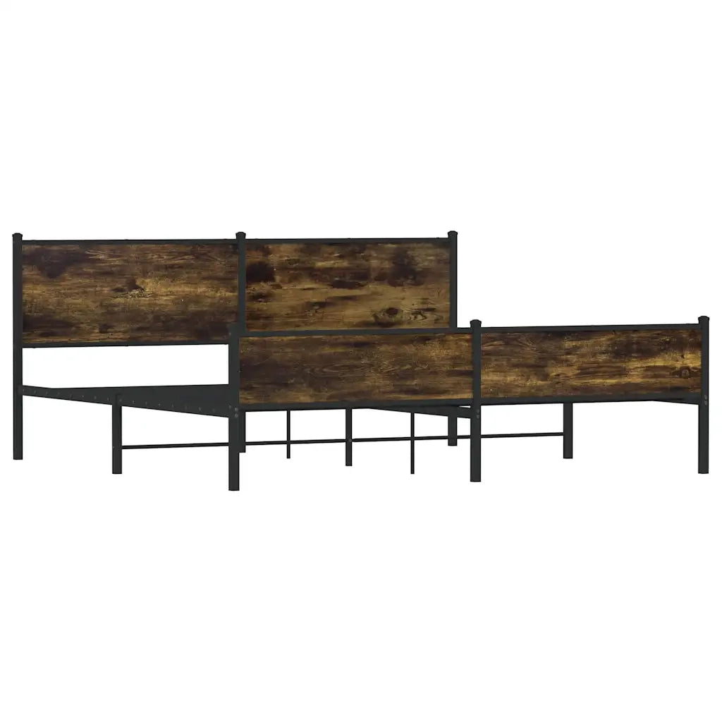 Giroletto senza Materaso in Metallo Rovere Fumo 193x203 cm