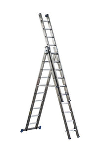 SCALA COMBINATA VENUS IN ALLUMINIO 3 ELEMENTI 10 GRADINI 300/740 CM.