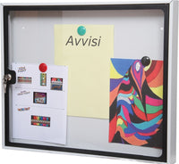 BACHECA PORTAVVISI MAGNETICA CHIUSURA CON CILINDRO CM.58X6X48H