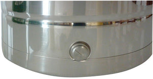 FUSTO CONTENITORE OLIO FONDO SALDATO ACCIAIO INOX BOCCA LARGA LT.50