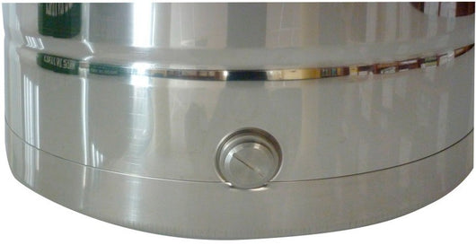 FUSTO CONTENITORE OLIO FONDO SALDATO ACCIAIO INOX BOCCA LARGA LT.50