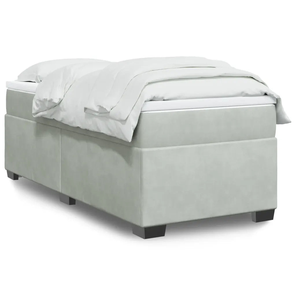 Giroletto a Molle con Materasso Grigio Chiaro 90x200 cm Velluto 3285257