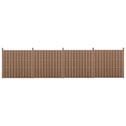 Set di 4 pannelli frangivento e per la privacy in legno composito (WPC) marrone 185 x 747 cm 03_0006588