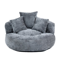 Chaise longue - Xylo - gaming chenille grigio con 3 cuscini