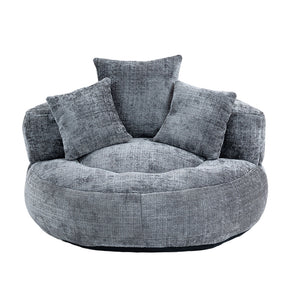 Chaise longue - Xylo - gaming chenille grigio con 3 cuscini