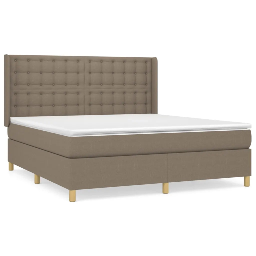 Giroletto a Molle con Materasso Tortora 180x200 cm in Tessuto 3132333