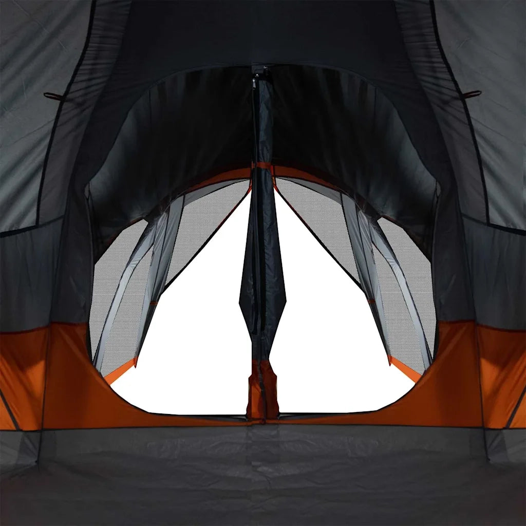 Tenda Familiare Tipi 8 Persone Grigia e Arancione Impermeabile 94739