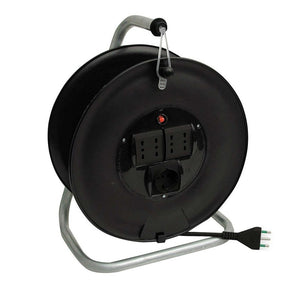 PROLUNGA ELETTRICA AVVOLGICAVO MT.50 CAVO 3X1,5 4 PRESE SCHUKO BIPASSO