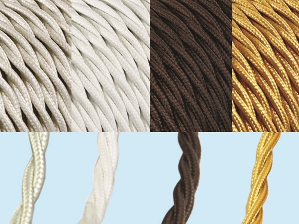 CAVO ELETTRICO TRECCIA ANTICO 3X1,5 MT25   BIANCO