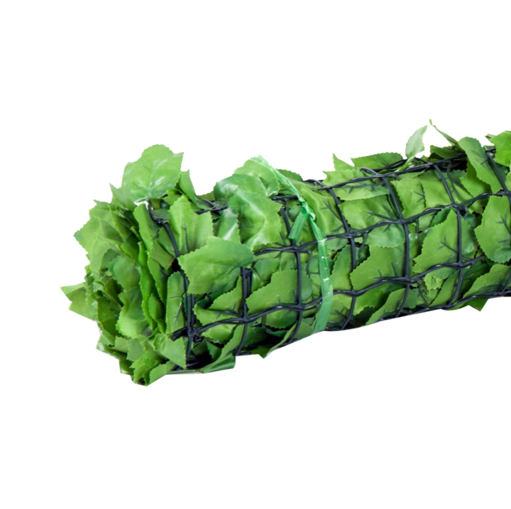 Siepe artificiale L300xB100 cm; foglie dense; per maggiore privacy; in PE e tessuto; verde chiaro
