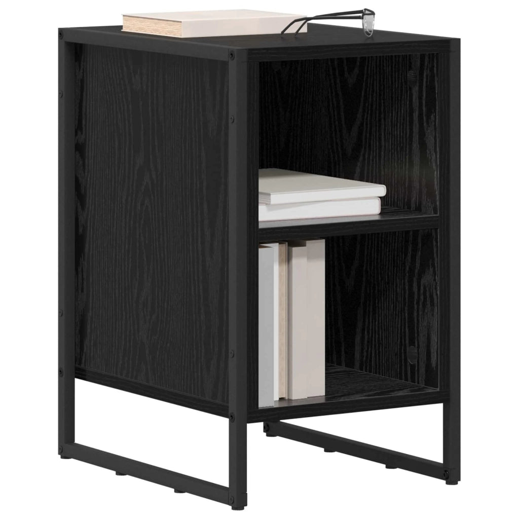 Comodino 2 pcs Rovere Nero 39.5 x 30 x 50 cm Legno multistrato 886631