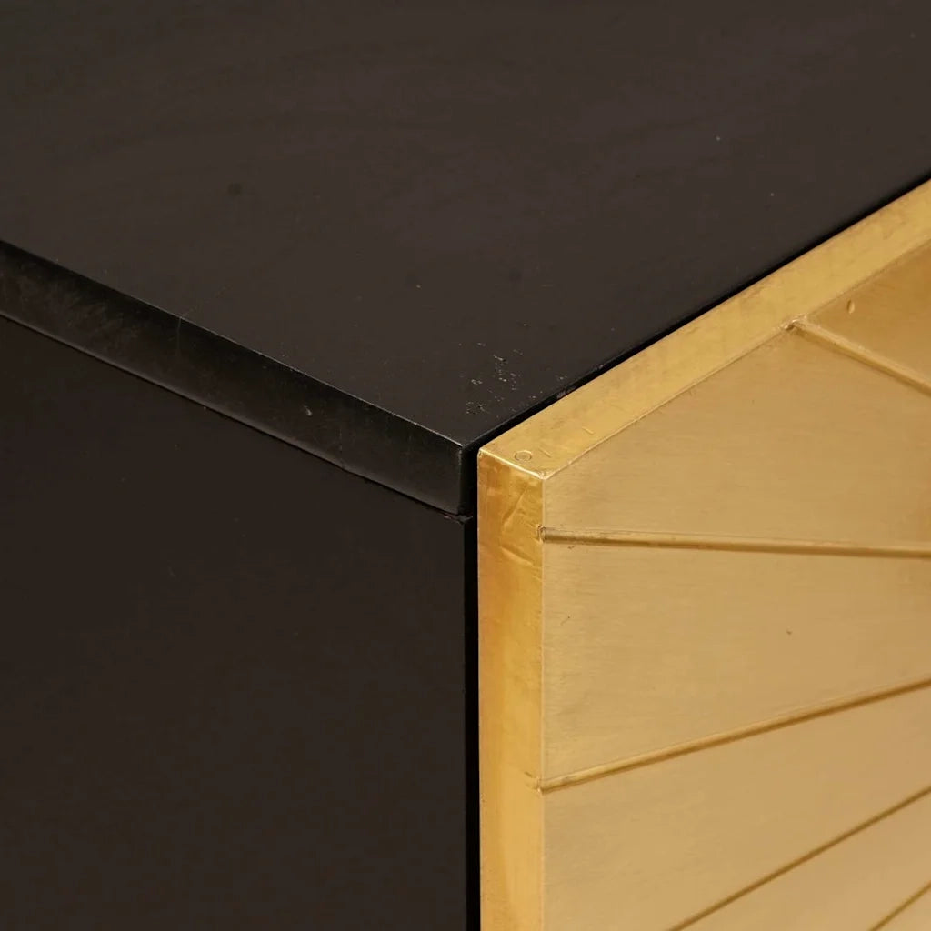 Mobile laterale con archiviazione Nero e Oro 60 x 33,5 x 75 cm 4017854