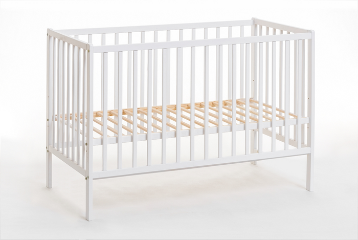 Lettino Culla bambini neonati Cm 124 x 65 x 85H colore Bianco