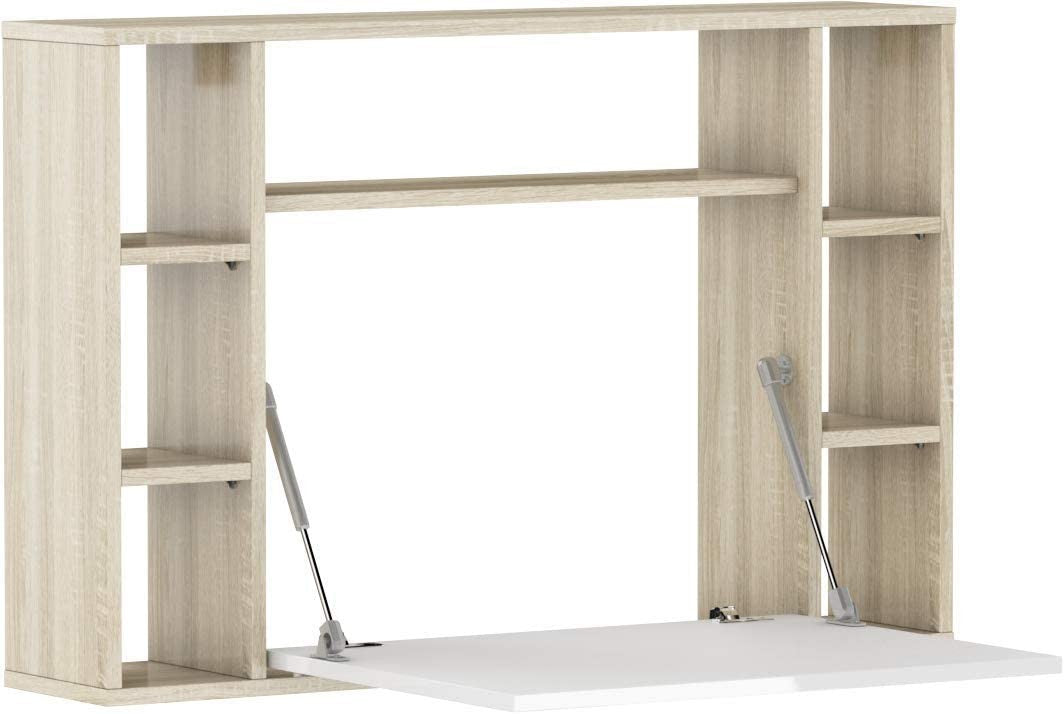Mobile Mensola Scrivania pieghevole  rovere bianco 94 x 62h x 20cm(chiuso) 62(aperto)