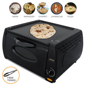Mini Forno Tandoori Elettrico Fornetto per Pizza Piadine Panini con Piastra Superiore Anti Aderente per Ricette orientali Capacità 13L 2100W