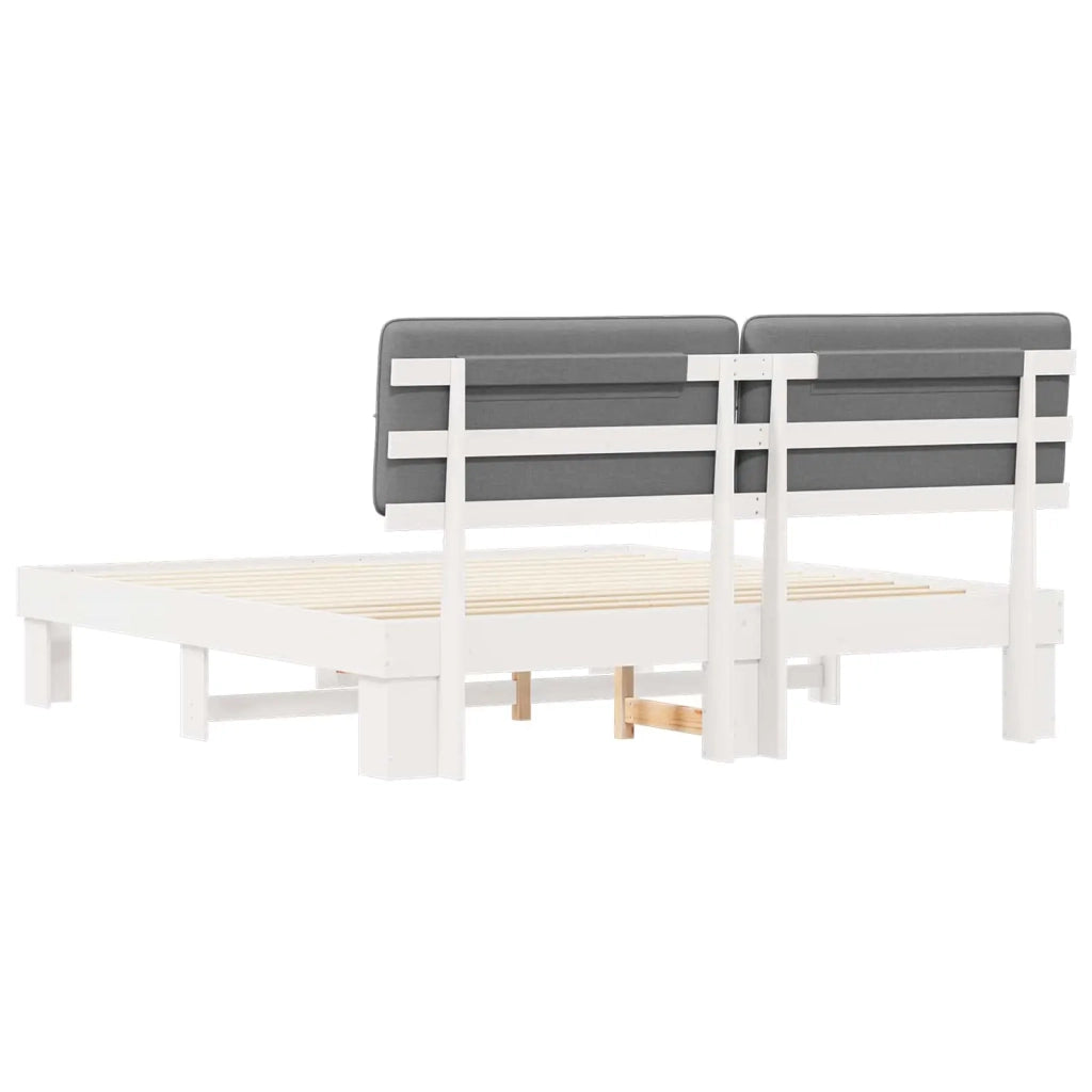 Letto con Testiera Rivestita Grigio chiaro 180 x 200 cm