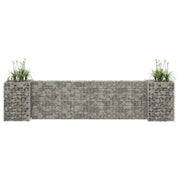 Gabbione Fioriera ad "H" in Filo di Acciaio-Vaso Gabbione in Acciaio 260x40x60 cm