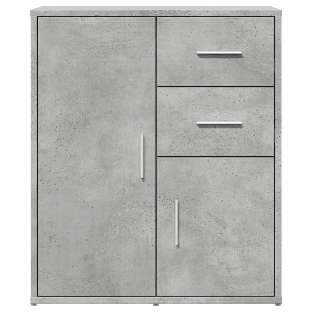 Credenze 2 pz | Madia | Buffet da pranzo | Armadio da pranzo Grigio Cemento 60x31x70 cm in Legno Multistrato