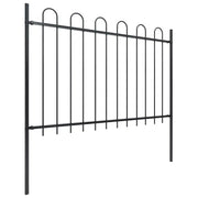 Recinzione da Giardino | Recinzione da cortile BOXTEL con Parte Superiore ad Anello in Acciaio 181x120 cm Nero