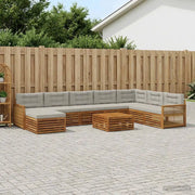 Set di divani da esterno 9 pcs Naturale e Grigio Chiaro 3383749