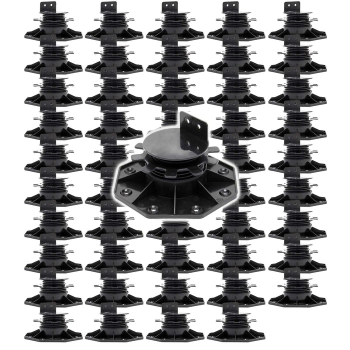 Set 50 supporti per pavimenti galleggianti, Altezza regolabile 33-64mm Max 2700 kg, Piedini Decking