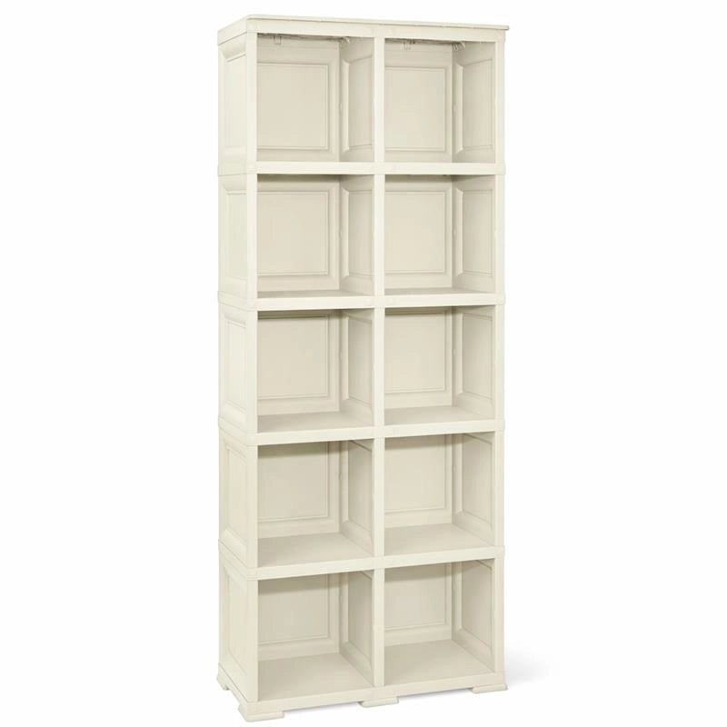 SCAFFALE 5 MODULI ANGORA 79X42,5X203 CM CON 2 PUNTALI – LIBRERIA VERTICALE ORGANIZZAZIONE CASA PER ZONA LIVING E STUDIO