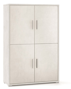 KIT MOBILE ARMADIO MULTIUSO 4 ANTE H161 L108 P41 Cm FINITURA BIANCO OSSIDO SARMOG Db834k