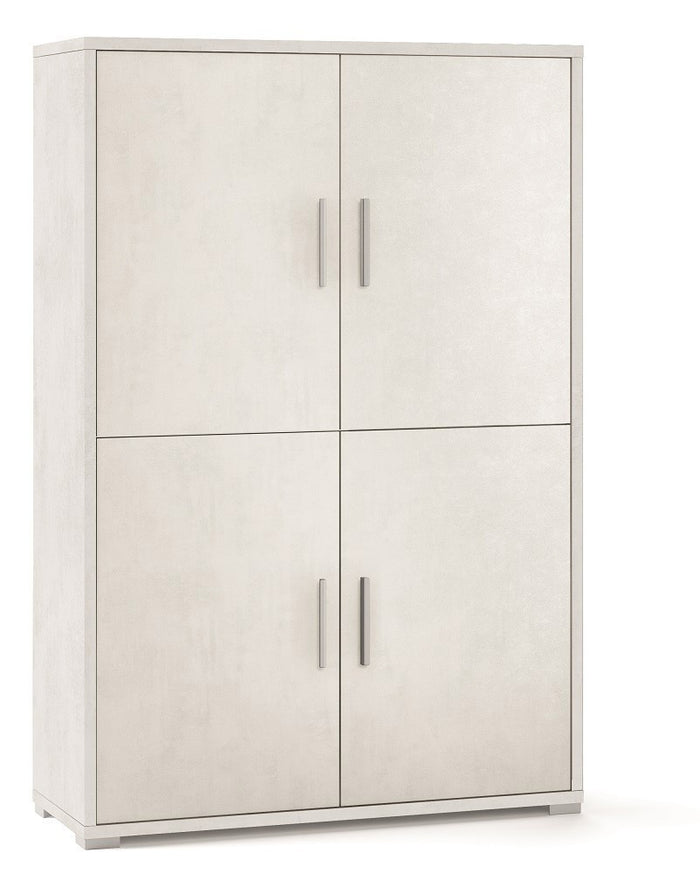 KIT MOBILE ARMADIO MULTIUSO 4 ANTE H161 L108 P41 Cm FINITURA BIANCO OSSIDO SARMOG Db834k