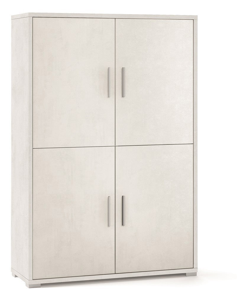 KIT MOBILE ARMADIO MULTIUSO 4 ANTE H161 L108 P41 Cm FINITURA BIANCO OSSIDO SARMOG Db834k