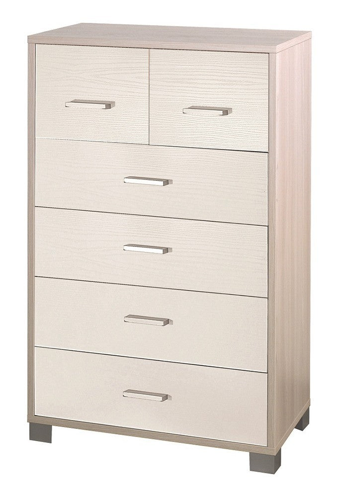 KIT MOBILE CASSETTIERA 6 POSTI H112 L70 P41 Cm STRUTTURA OLMO FRONTALE BIANCO SARMOG 772k