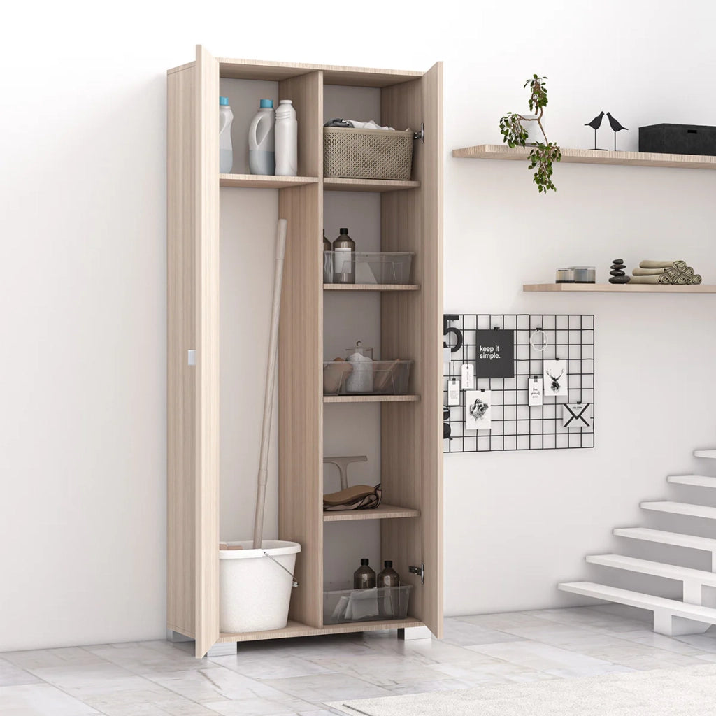 armadio 2 ante Sonia portascope multiuso lavanderia spogliatoio 75x35x180H - Olmo