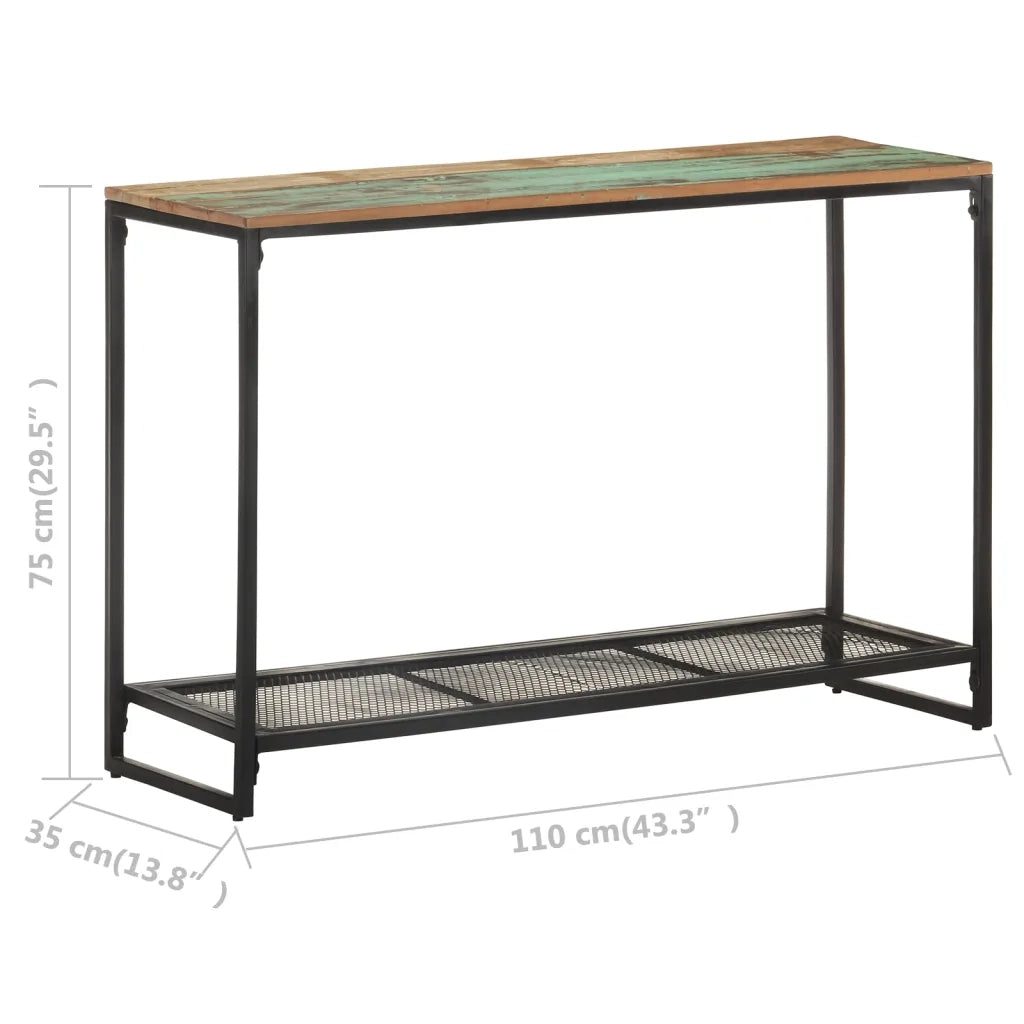 Tavolo Consolle 110x35x75 cm in Legno Massello di Recupero 320248