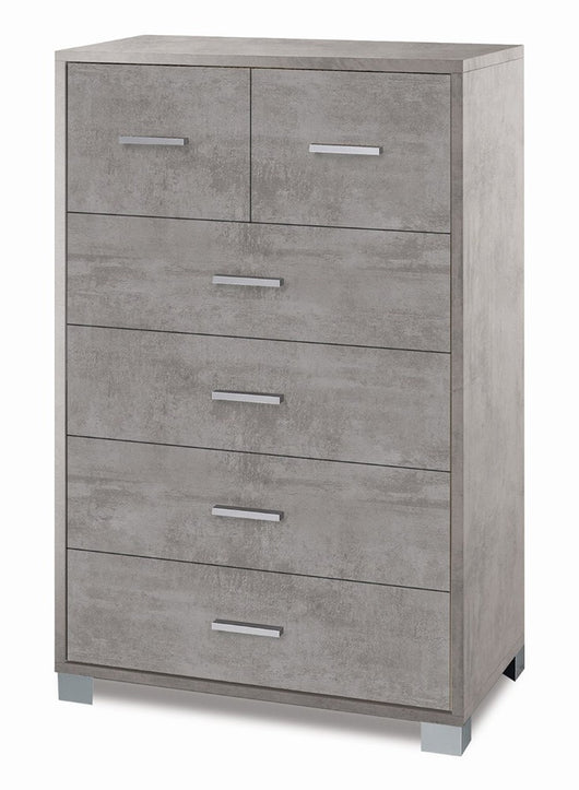 Mobile cassettiera 6 cassetti H112 L70 P41 Cm colore Cemento 772k Sarmog