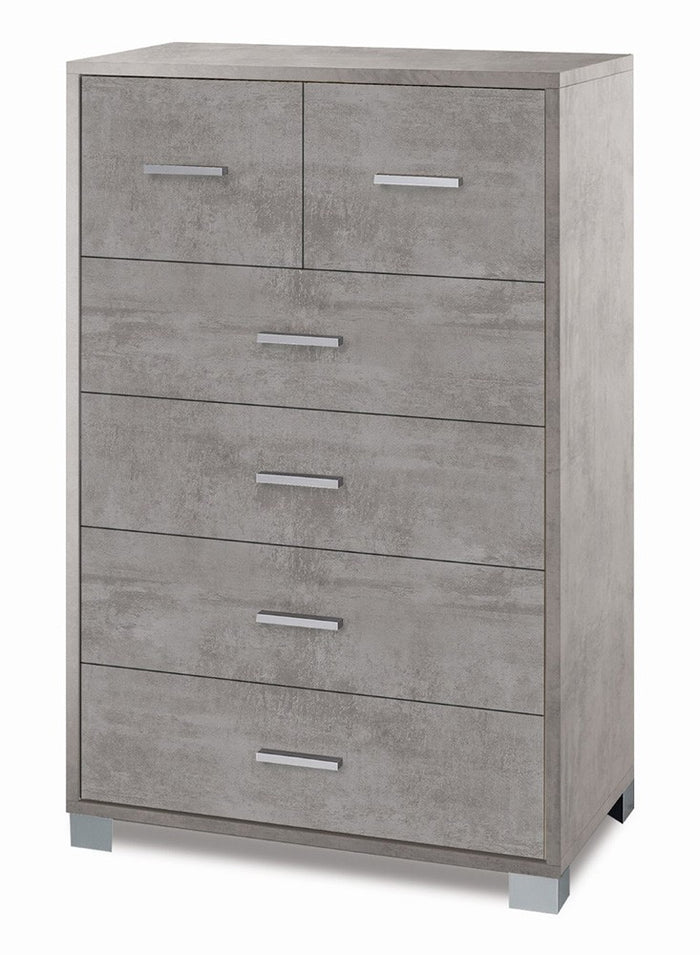 Mobile cassettiera 6 cassetti H112 L70 P41 Cm colore Cemento 772k Sarmog