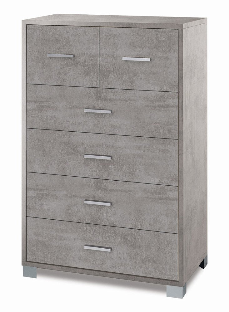 Mobile cassettiera 6 cassetti H112 L70 P41 Cm colore Cemento 772k Sarmog