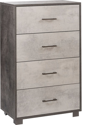 Mobile cassettiera 4 cassetti H110 L71 P41 struttura nero ossido frontali color Cemento 774k Sarmog