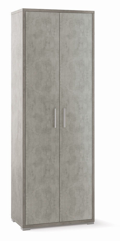 Armadio 2 Ante 2 Ripiani H199 L71 P41 Cm colore Cemento Db374k Sarmog