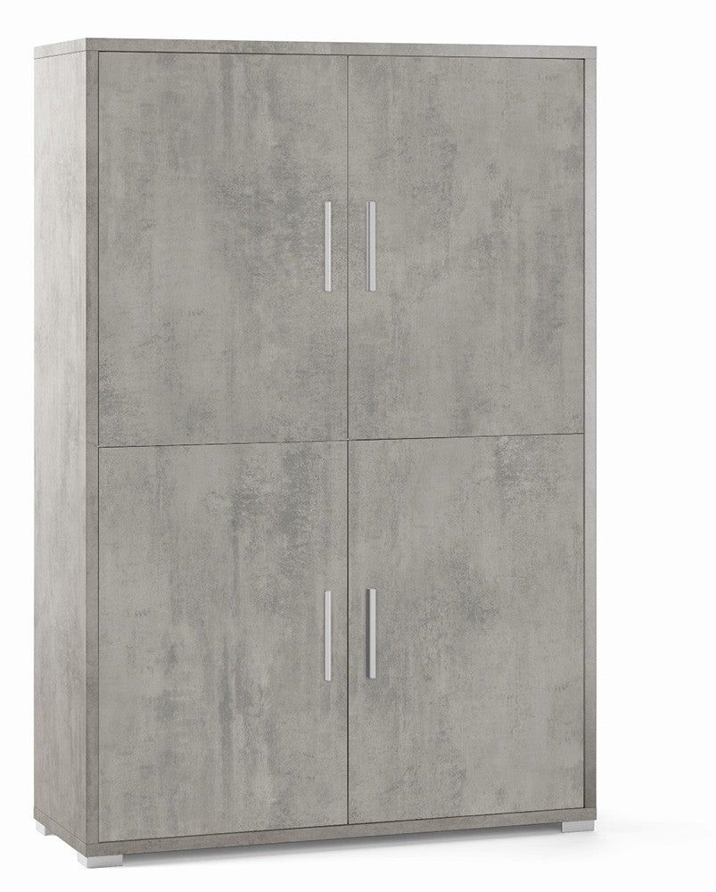 Armadio 4 ante e 4 Ripiani Interni H161 L108 P41 Cm colore Cemento 834k Sarmog