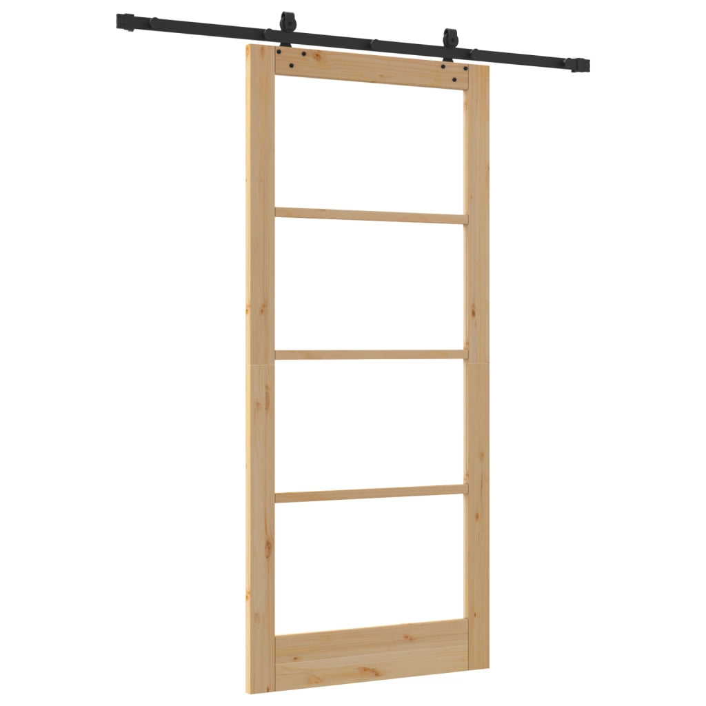 Porta scorrevole  con kit hardware 'ORKDAL'in legno massello e vetro