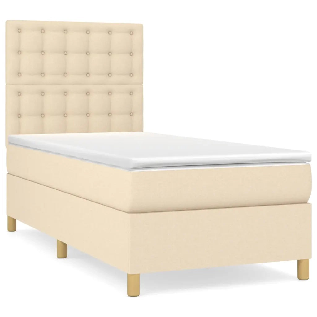 Giroletto a Molle con Materasso Crema 90x200 cm inTessuto 3142630