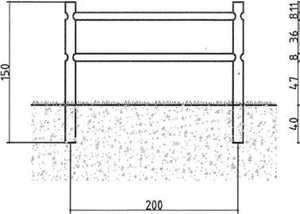 RECINZIONE STACCIONATA 10MT 2 FORI CON PALI LEGNO PINO NORDICO IMPREGNATO