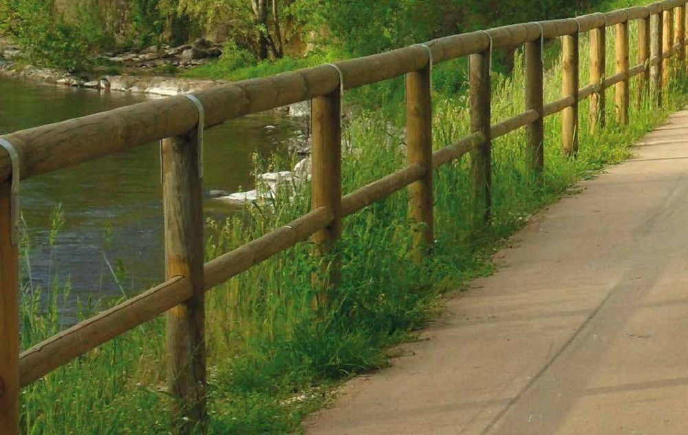 RECINZIONE STACCIONATA 10MT FORO E INCAVO CON PALI LEGNO PINO NORDICO IMPREGNATO