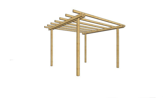 GAZEBO PERGOLA 240X240 LEGNO PINO MASSELLO IMPREGNATO