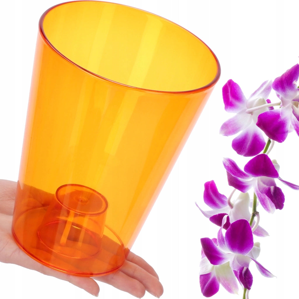 Vaso per orchidee KADAX in plastica arancione, 12 cm