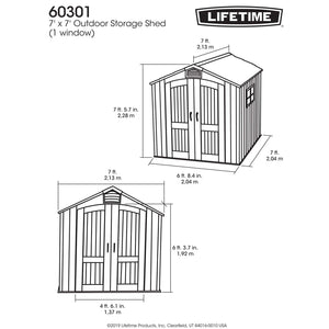 CASETTA LIFETIME VENEZIA 1 IN POLIETILENE HDPE 213X213X228H