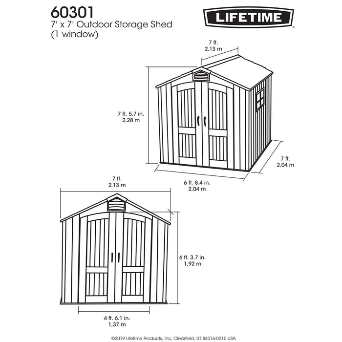 CASETTA LIFETIME VENEZIA 1 IN POLIETILENE HDPE 213X213X228H