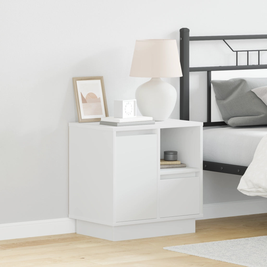 Comodini con LED 2 pz Bianco 50x34,5x50 cm