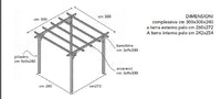 GAZEBO PERGOLA ECO 300X300 LEGNO PINO MASSELLO IMPREGNATO