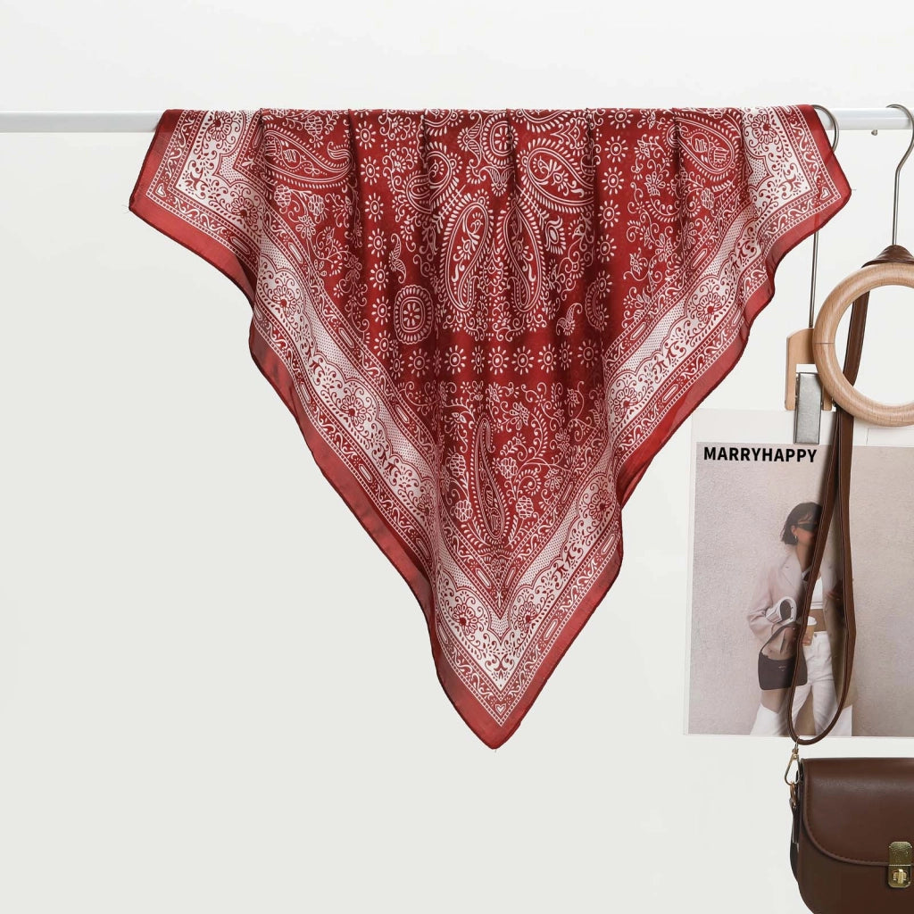 Sciarpa da donna in seta verde stampata, stile coreano, alla moda e versatile, sciarpa/fascia per il collo decorativa.